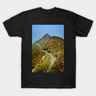 Misty mountains and hiking trail T-Shirt